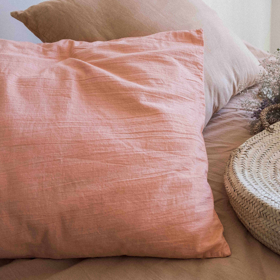Pillow slips set in Salmon